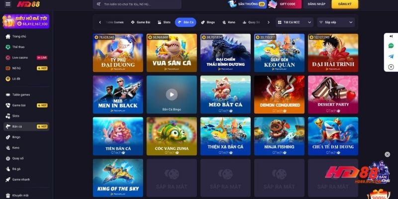 Bắn cá ăn tiền tại HD88 cực hot