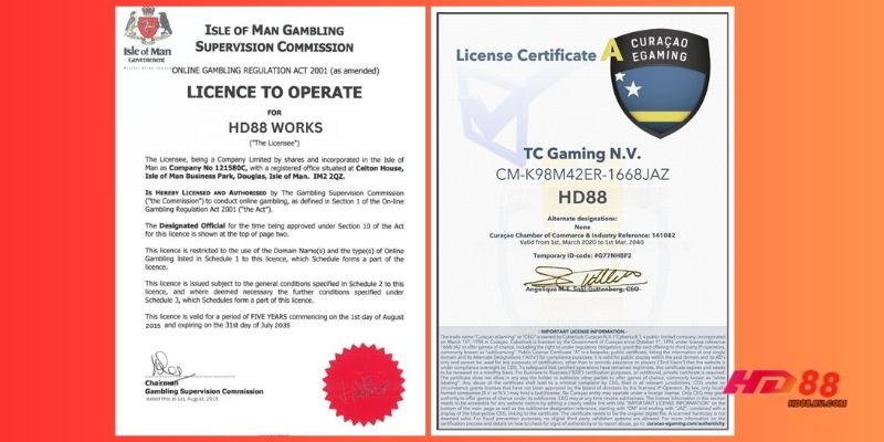 Giấy phép hoạt động của HD88