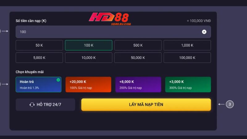 Nạp tiền vào HD88 đem đến nhiều lợi ích thiết thực